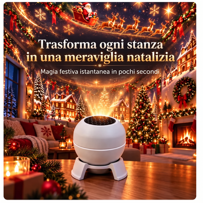 🚢🎅Proiettore natalizio rotante – 8 motivi festivi